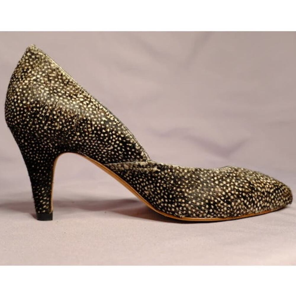 Loeffler Randall Black and White Calf Hair Vintage D'Orsay Heels